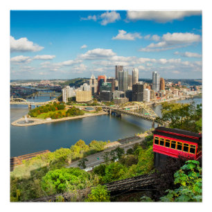Póster Pittsburgh Pensilvânia Duquesne Incline