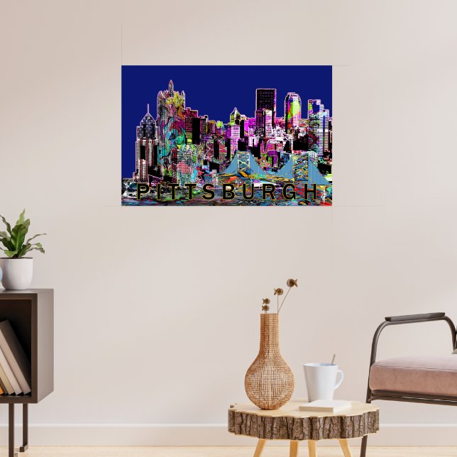 Póster Pittsburgh, Pensilvânia em grafite (Sala de Estar 3)