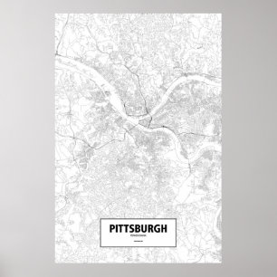 Poster Pittsburgh, Pensilvânia (preto no branco)