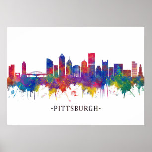 Poster Pittsburgh Pensilvânia Skyline