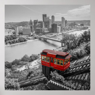Poster Pittsburgh Steel City Skyline Fotografia Incline
