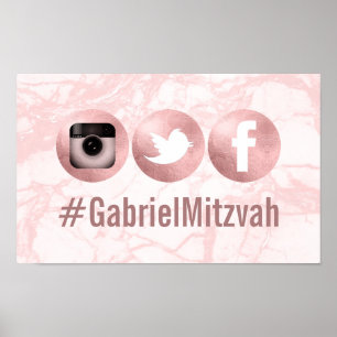 Póster PixDezines Cartaz de Mídia Social com Hashtag, Fes