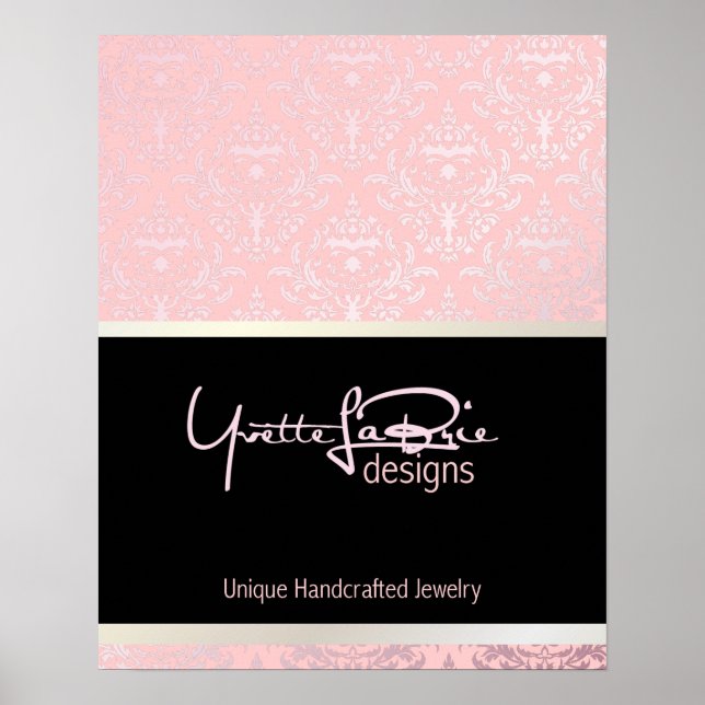 Póster PixDezines Céline Damask, Rosequartz + Rosa (Frente)