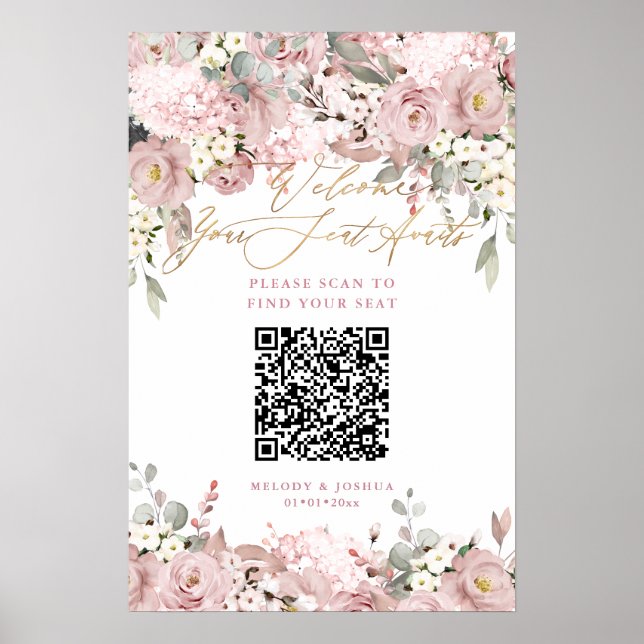 Poster PixDezines Elegante Assento Hyde Blush Empoeirado  (Frente)