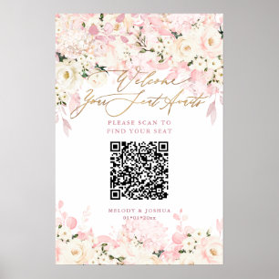 Poster PixDezines Elegante Pó Rosa Hyde Assentos QR