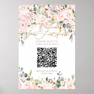 Poster PixDezines Elegante Pó Rosa Hyde Assentos QR