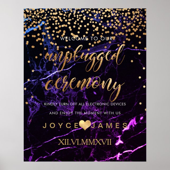 Poster PixDezines Faux Dourado/MARBLE #UNPLUGGGG CEREMONY (Frente)