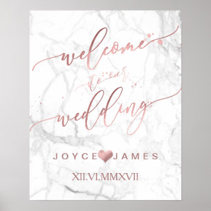 Poster PixDezines FAUX ROSA DOURADO CALLIGRAPHY/WELCOME