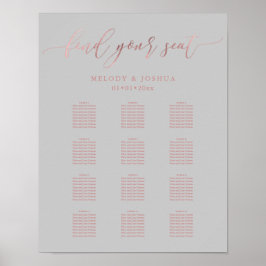 Poster PixDezines Faux Rose Gold Script, Gráfico de Assen