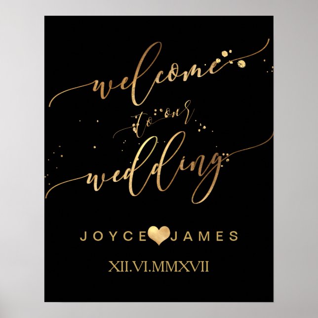 Poster PixDezines MARBLE+FAUX DOURADO SCRIPT/WELCOME (Frente)