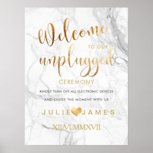 Poster PixDezines Marble/Faux Dourado/#UNPLUGGED