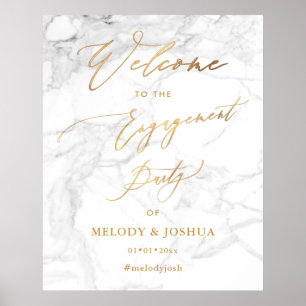 Poster PixDezines Marble+Faux Gold  Welcome Engagement Po
