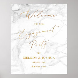 Poster PixDezines Mármore + Falso Ouro Sinal de Boas-Vind