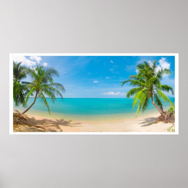 Póster PixDezines Paraíso/Panorama Ilha Tropical (Frente)