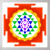 PixDezines Sri Yantra Chakra Limpeza/Brilho Laranj