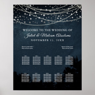 Poster PixDezines Stars+Light Strings Seating Chart