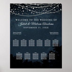 Poster PixDezines Stars+Light Strings Seating Chart