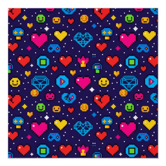 Póster Pixel Art Gaming Aesthetic Room Décor Poster (Frente)