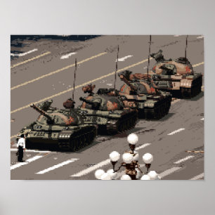 Poster Pixel Art Tank Man (História em Pixels)