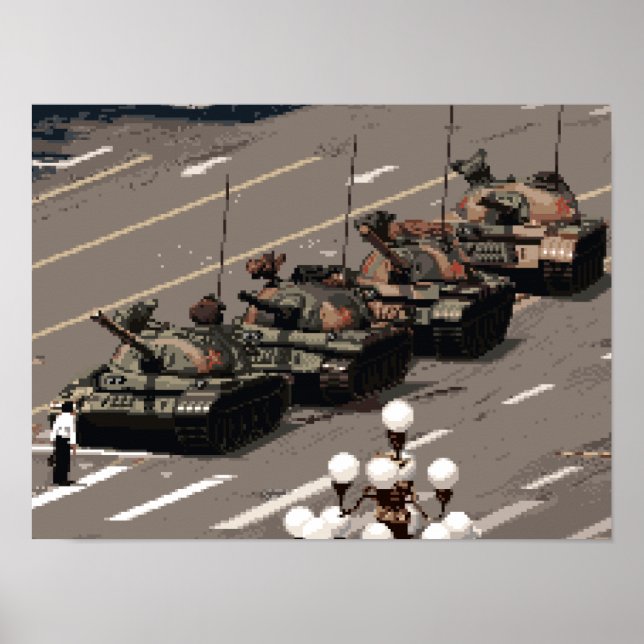 Poster Pixel Art Tank Man (História em Pixels) (Frente)