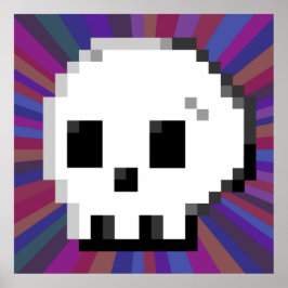Poster píxel de 8 bits com píxeis psíquicos