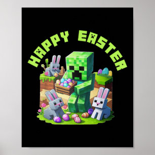 Poster Pixel De Jogo De Vídeo De felz pascoa Para Mulhere