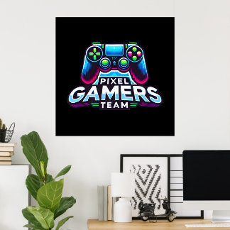Poster Pixel Gamers Team - Próximo Gen Player