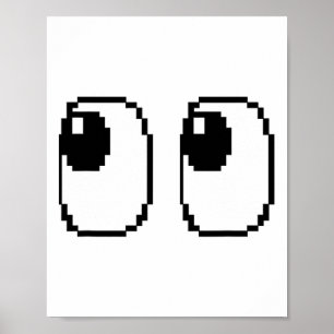 Poster Pixel Ghost Eyes Halloween Jogo Figurino