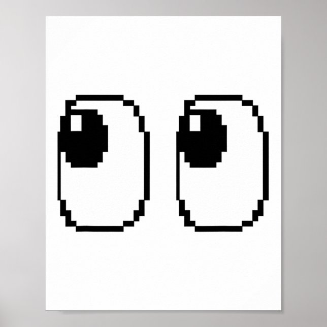Poster Pixel Ghost Eyes Halloween Jogo Figurino (Frente)