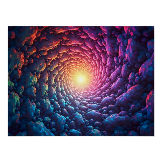 Póster Pixel Kunst als " Licht am Ende des Tunnels" (Frente)