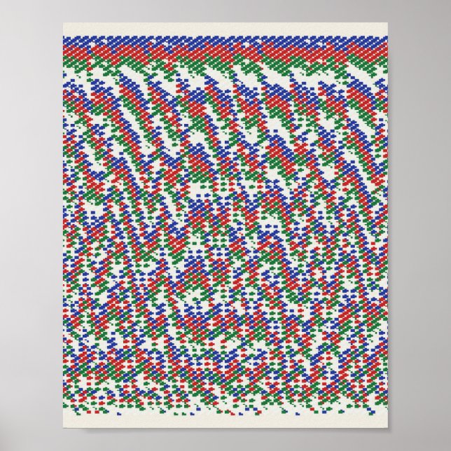 Poster Pixelated Mathematical Pattern  (Frente)
