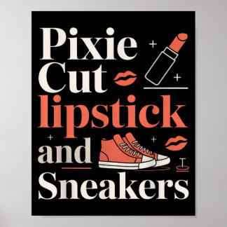 Poster Pixie cut lipstick and sneakers short hair style 
