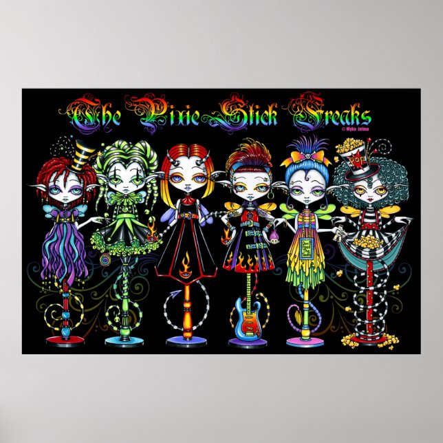 Póster Pixie Stick Freaks Rainbow Sideshow Circus Fairies (Frente)