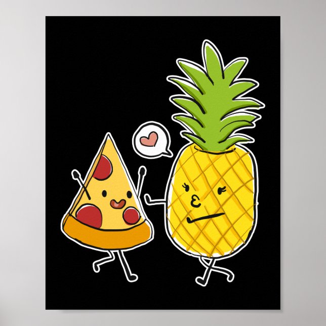 Poster Pizza De Abacaxi Havaiano Pizza Pineapple Em Pizza (Frente)