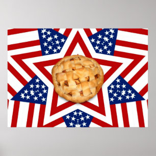 Poster Pizza de Apple em Estrelas e Stripes