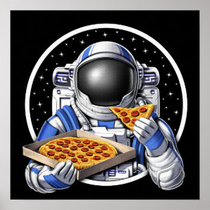 Poster Pizza de Astronauta Espacial