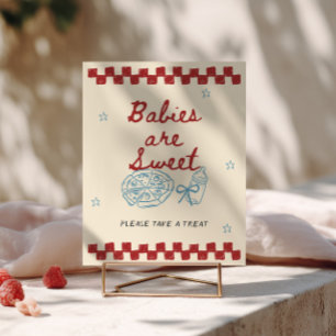 Poster Pizza de Entrega Especial Chás de Bebê são Doces