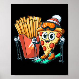 Poster Pizza de esqui infantil Francês, esqui fritinho