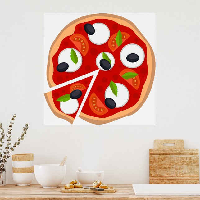 Poster Pizza de Mozzarella com Tomate e Manjericão (Criador carregado)