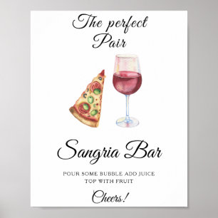 Poster Pizza de Pizza Chá de panela de vinho Sangria bar