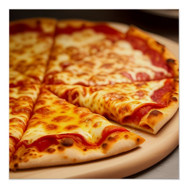 Póster Pizza de Queijo (Frente)