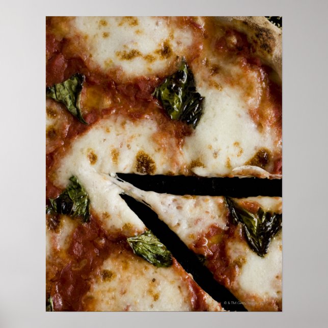 Póster pizza de queijo à base de madeira (Frente)