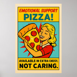 Poster Pizza de Suporte Emocional - Terapêutica de Comida
