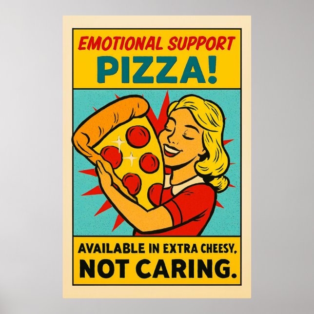 Poster Pizza de Suporte Emocional - Terapêutica de Comida (Frente)