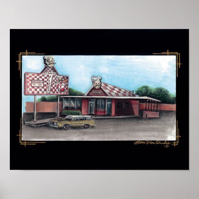 Póster pizza de tony (Frente)