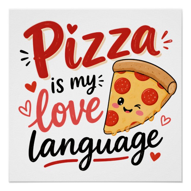 Póster Pizza é minha linguagem do amor (Frente)