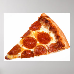 Poster Pizza Fatiada SlipperyJoe's pepperoni queijo delic