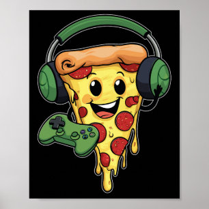 Poster Pizza Gamer Vídeo Jogos Divertido Vídeo Pizza Game
