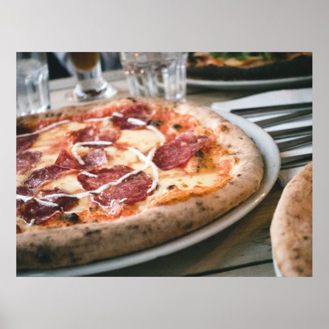 Poster Pizza italiana Salami (Frente)