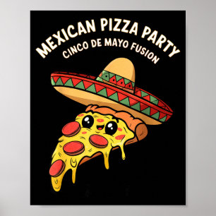 Poster pizza mexicana festa cinco de maio fusão mexicana